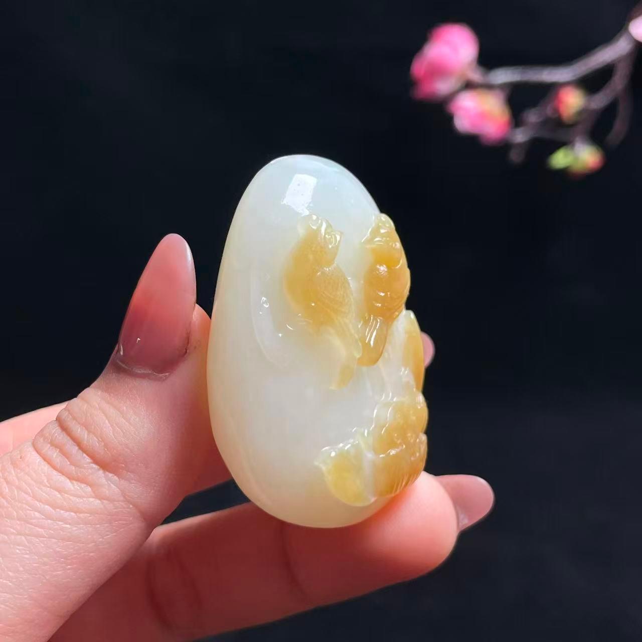 和田且末糖白玉黄金糖喜喜连连挂件（48.1g）