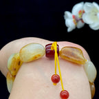 和田玉-聚黄皮带洒金皮【精品手串】（44g）