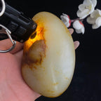 和田玉聚黄皮籽料原石（338.5g）