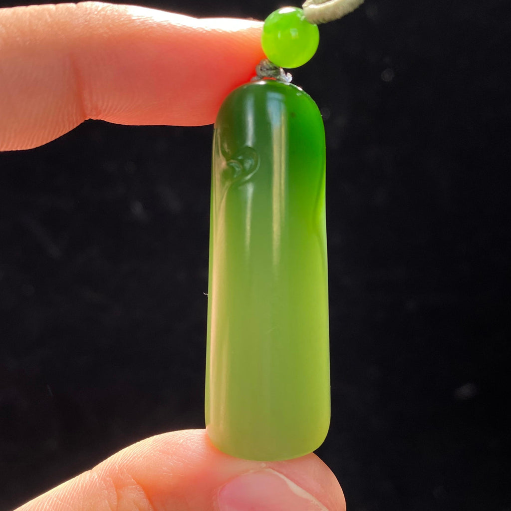 和田玉碧玉长平安无事牌（14.4g）
