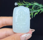 和田玉羊脂白玉持莲观音（36.0g）
