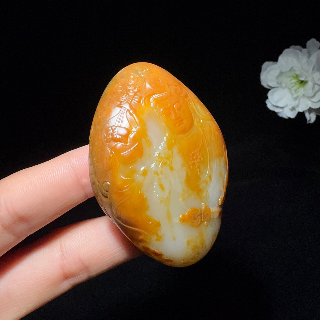 和田玉籽料观音挂件（80.9g）