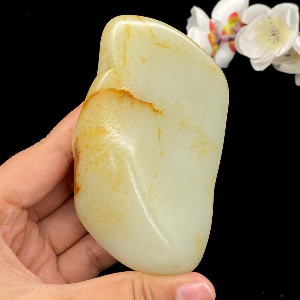 和田玉洒金皮【手把件】（332g）