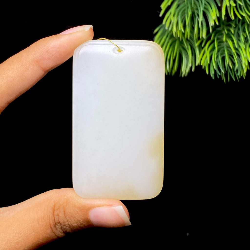 和田玉糖白无事牌（50.5g）