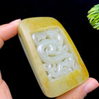 和田玉籽料龙凤呈祥皮带扣（89.0g）