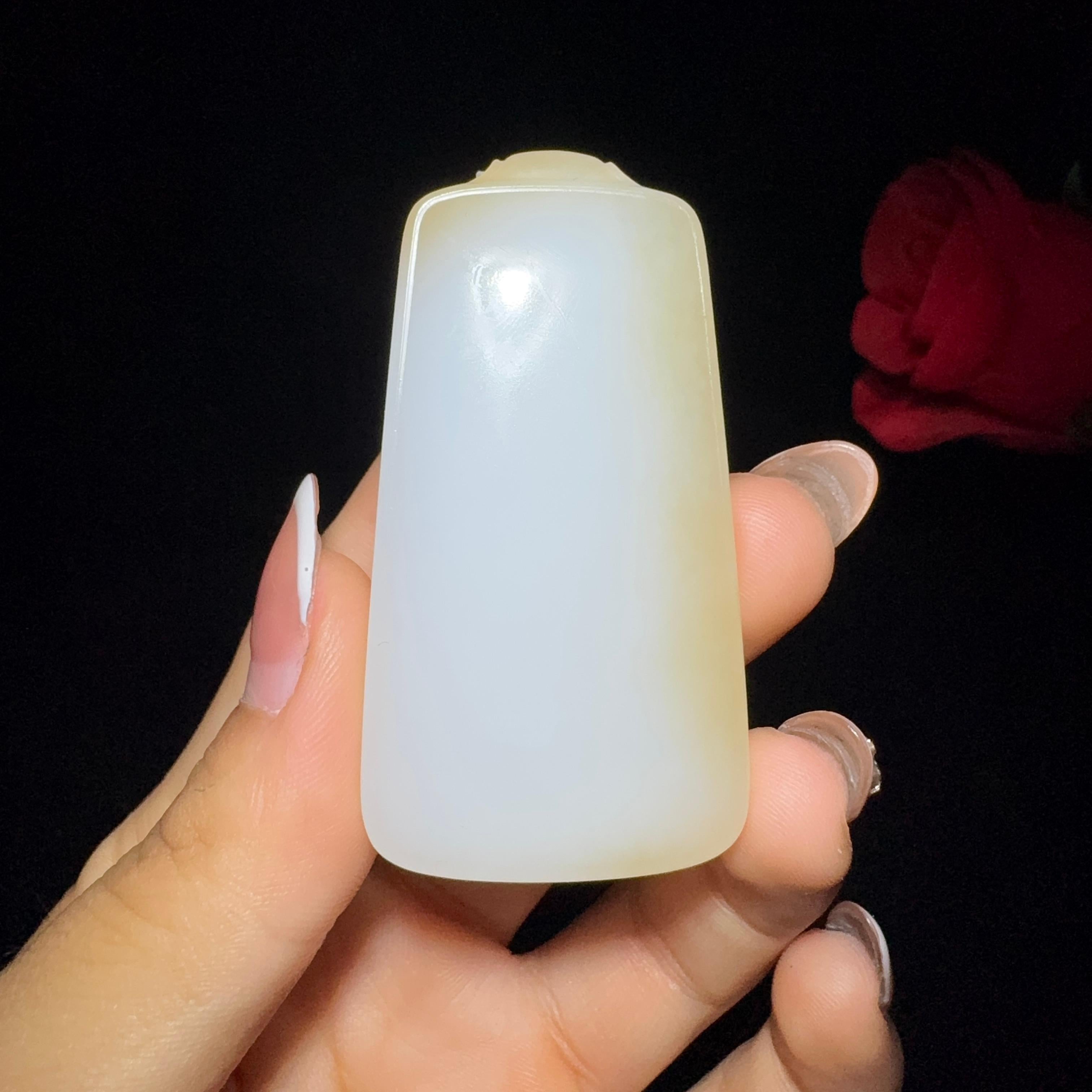 和田玉糖白平安无事牌（42.5g）