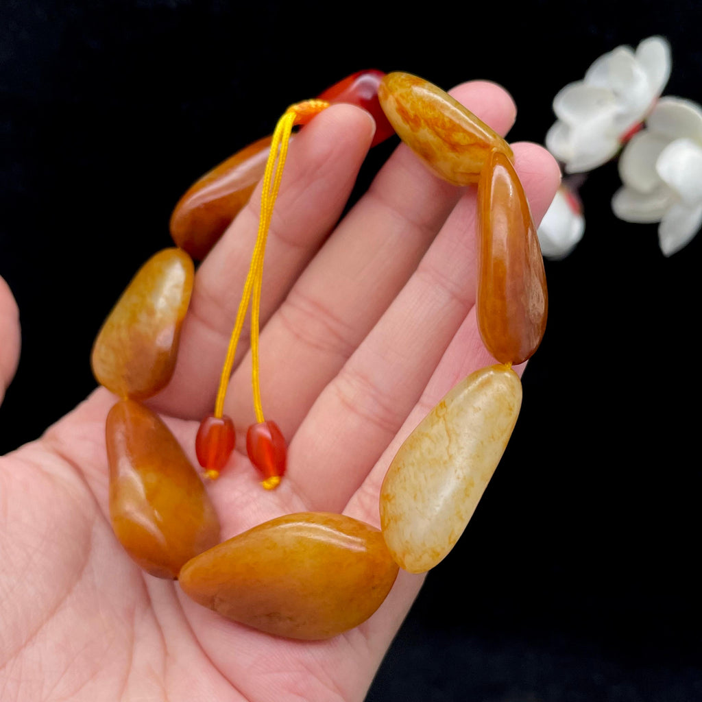 和田玉红皮籽料【精品手串】（70.9g）