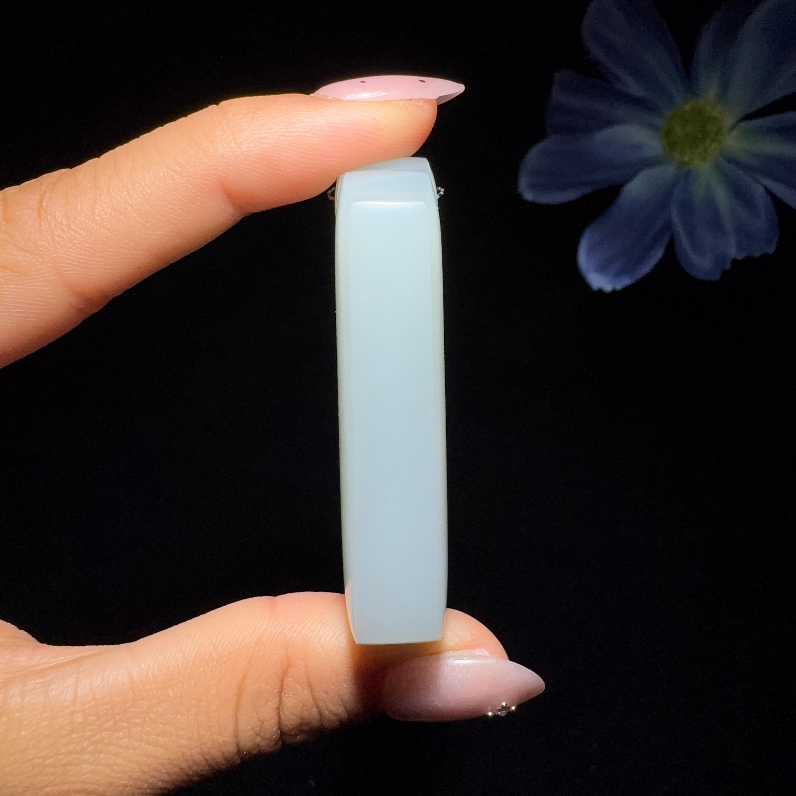 秒杀和田玉白玉平安无事牌（54.4g）