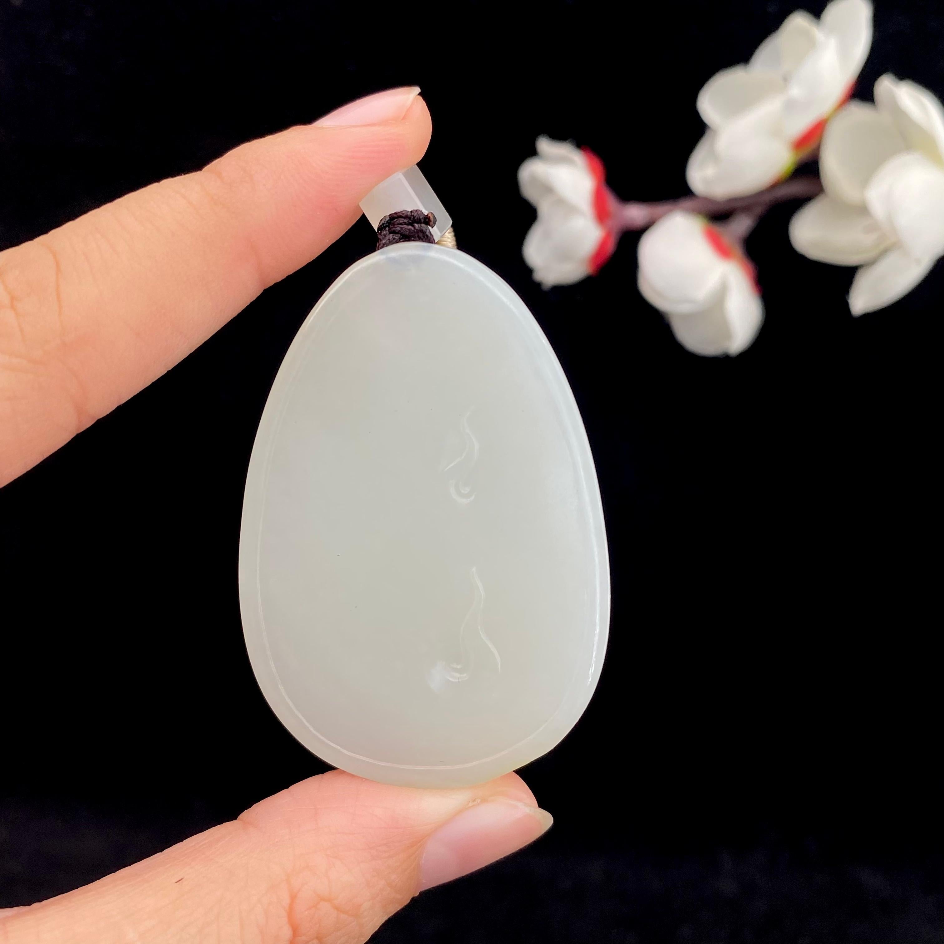 絶品　和田白玉　仔料トップ　観音様 和田玉白玉籽料【观音】（29.1g） – 厚德载玉