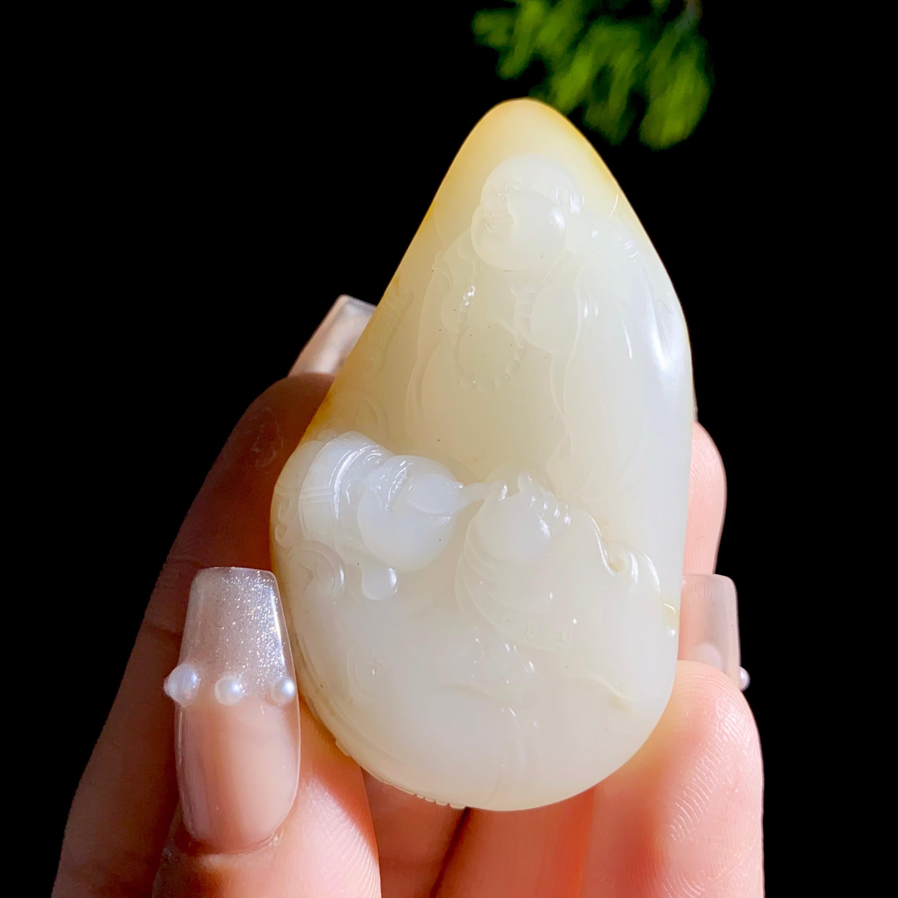 和田玉籽料福财双收挂件（35.1g）