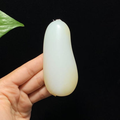 高品质新疆且末糖白玉连年有余手把件（114.8g）