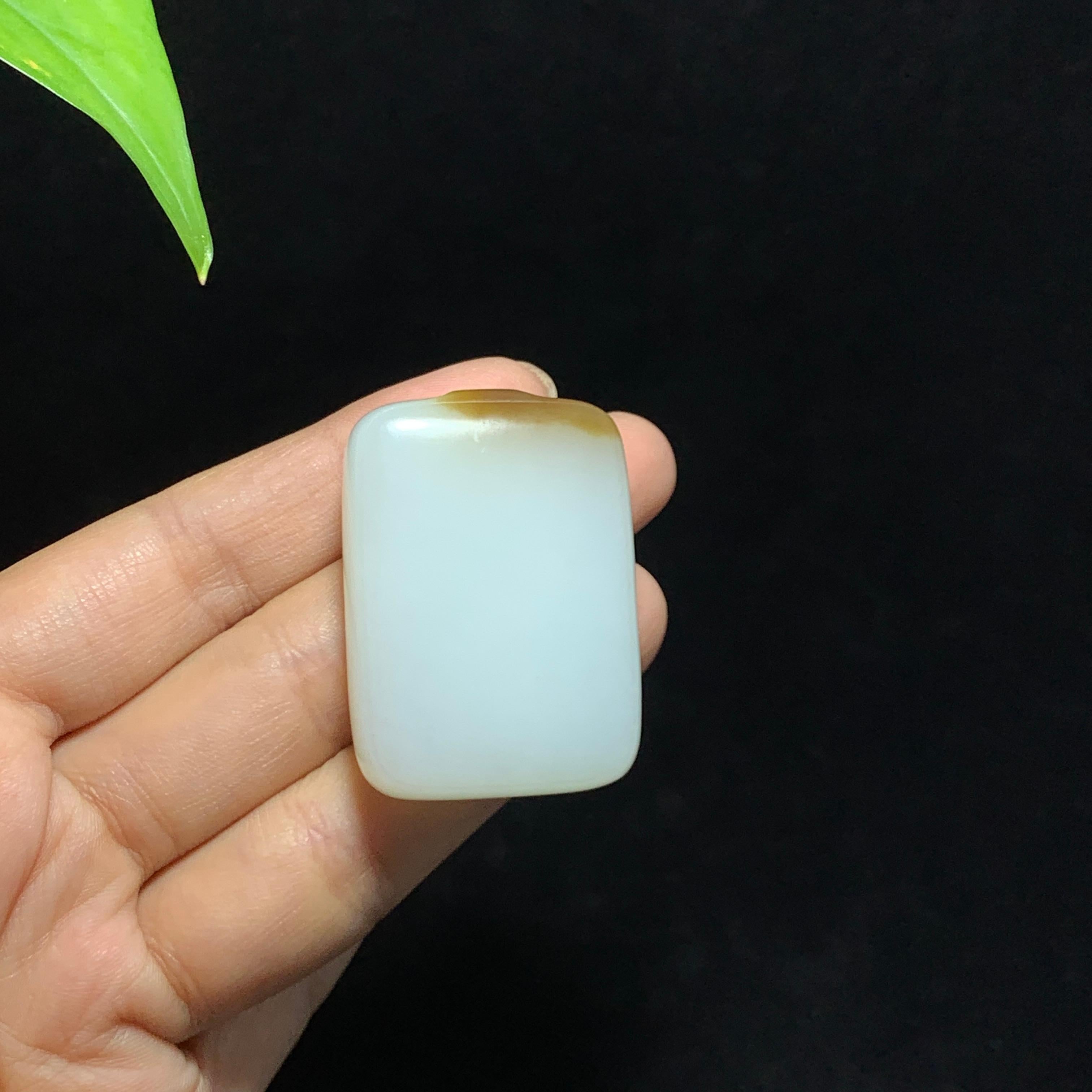 和田山料糖白玉无事牌挂件（48.5g）