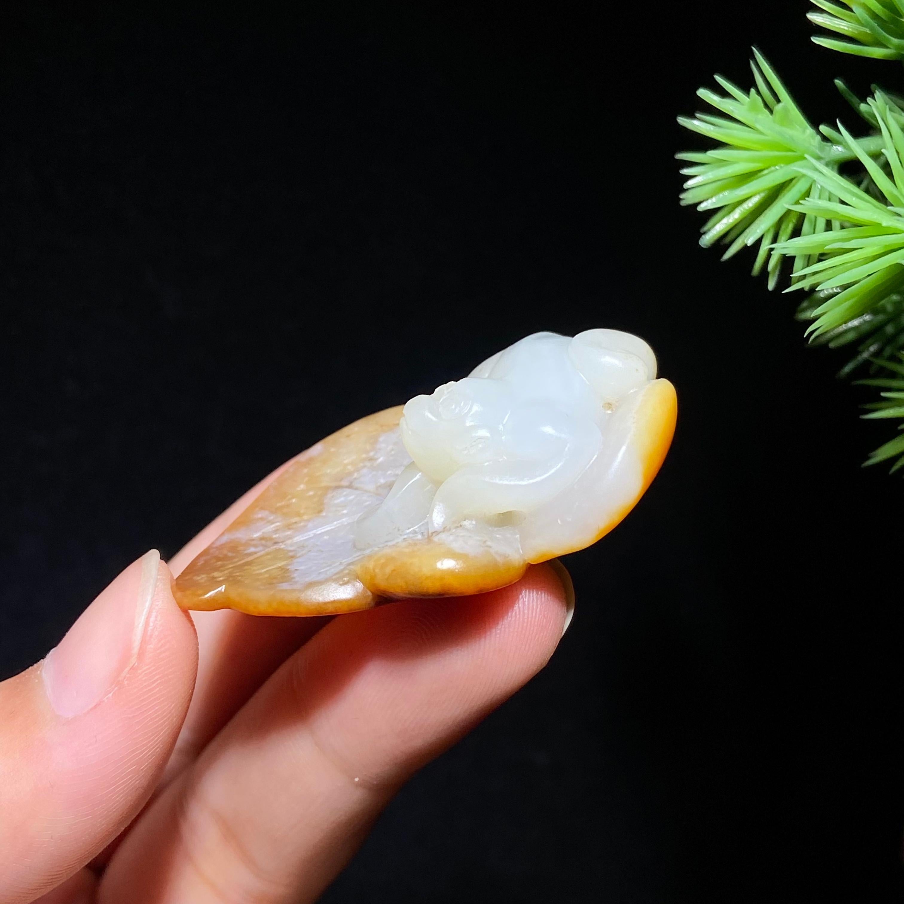 和田玉籽料一叶封侯（13.7g）