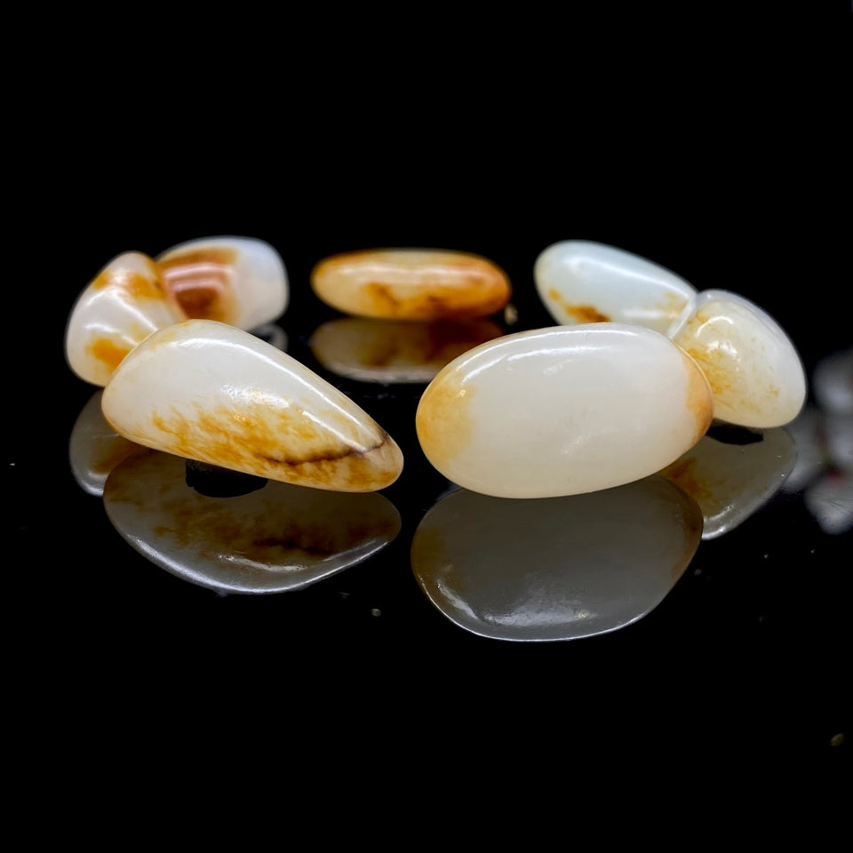 和田玉聚黄皮籽料手串籽（44.4g）