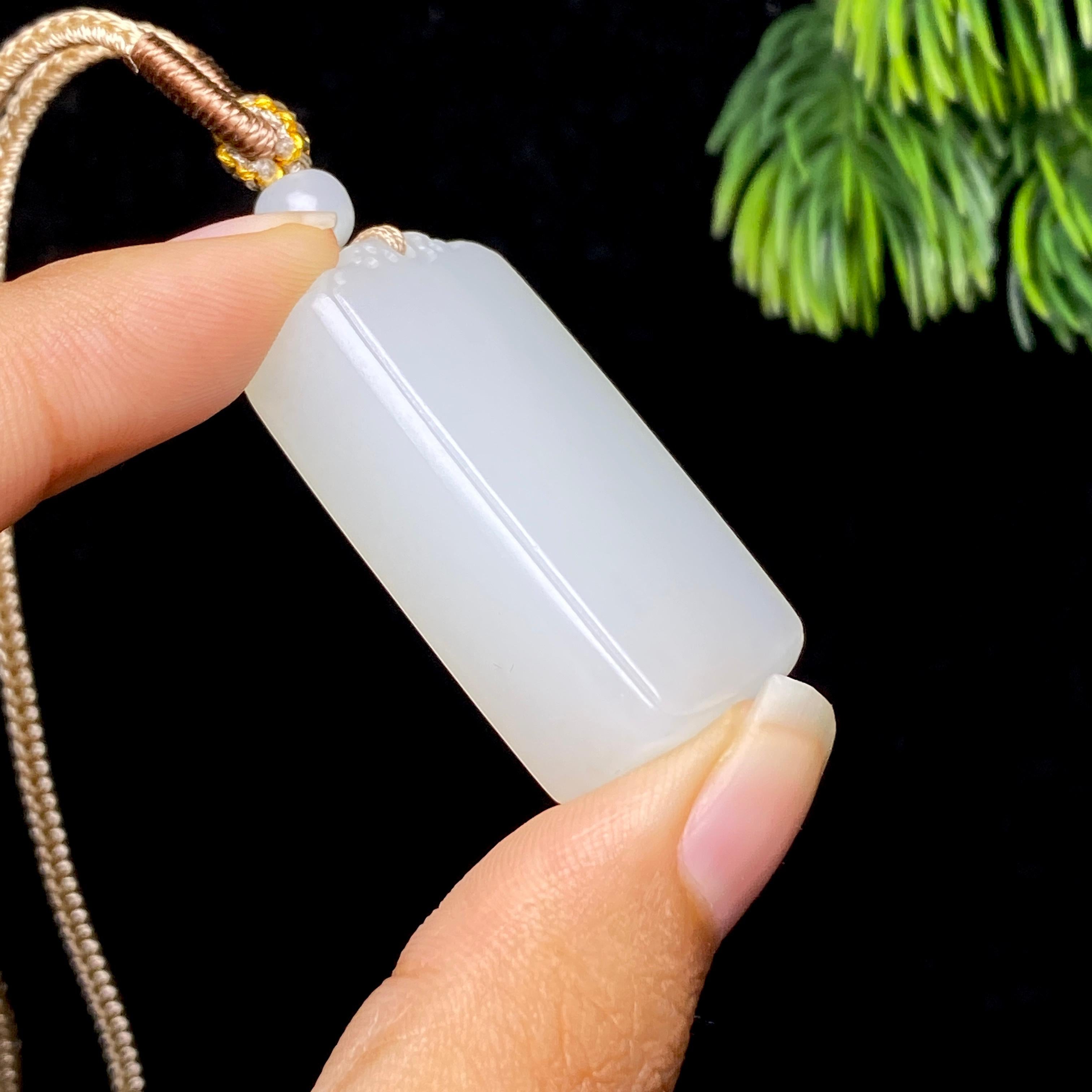和田玉白玉无事牌（25.3g）