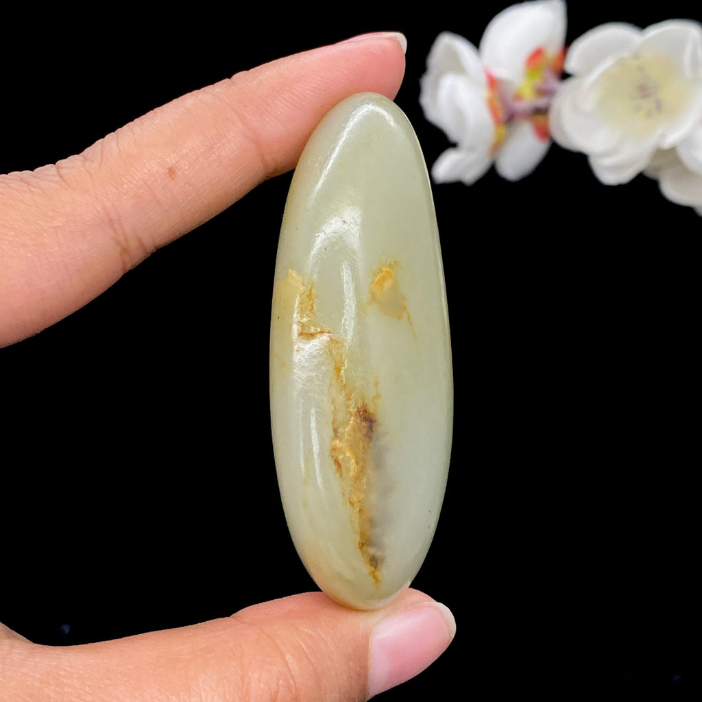 和田玉青白玉带洒金皮籽料（87g）