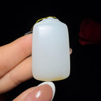 和田玉糖白平安无事牌（26.5g）