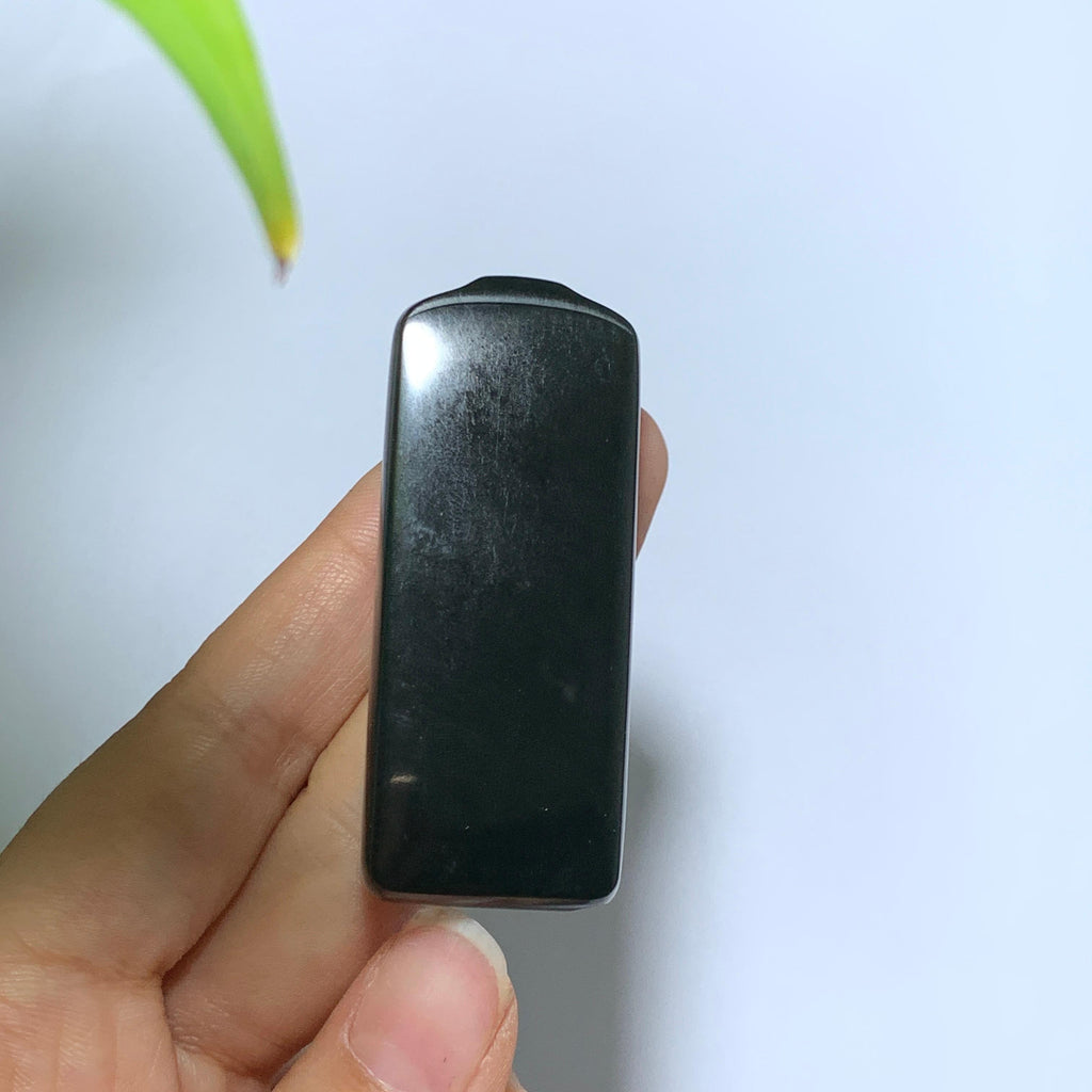 和田籽料黑青无事牌挂件（43.0g）