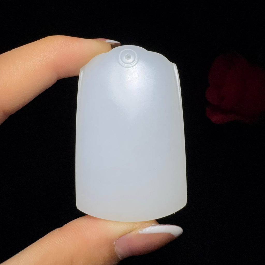 和田玉羊脂白玉平安无事牌对牌（46.5g）