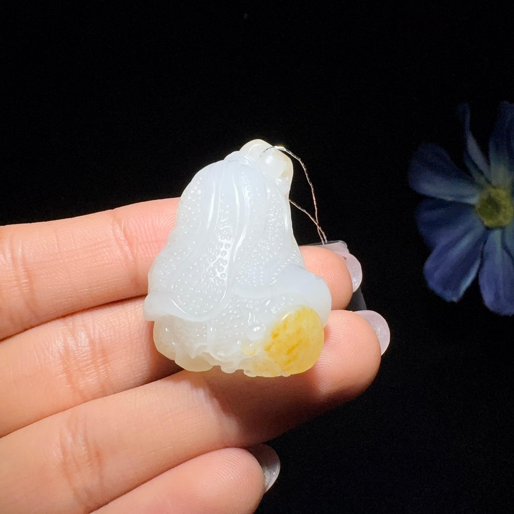 和田玉籽料玉白菜挂件（22.4g）