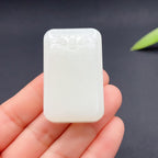 和田玉羊脂白玉平安无事牌玉牌（44.41g）