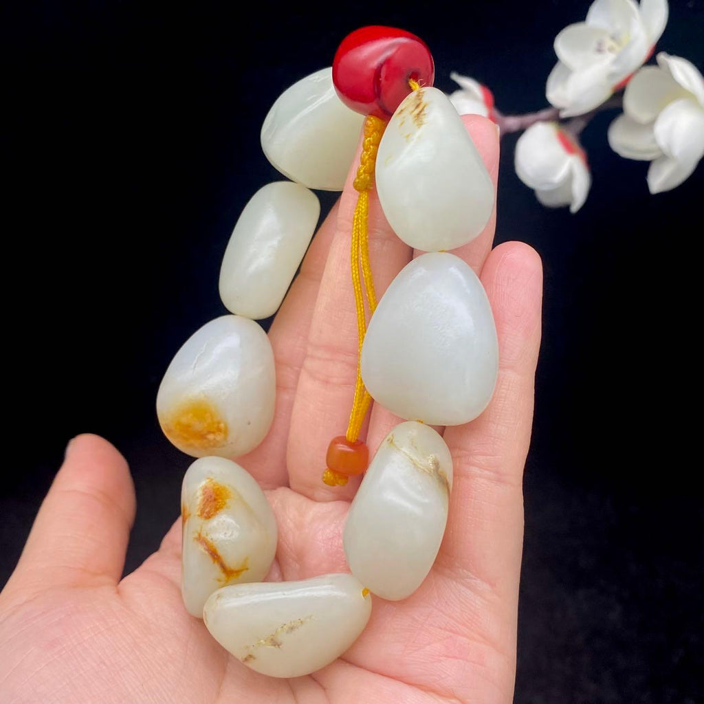 和田玉黄皮籽料【精品手串】（104.6g）
