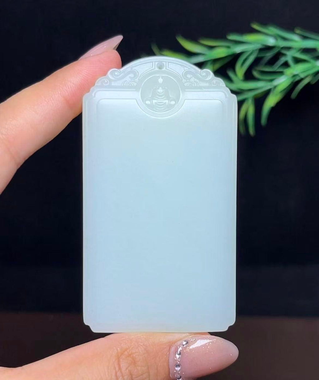 和田玉且末料平安无事牌（102.5g）