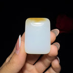 高品质和田玉糖白平安无事牌（27.5g）