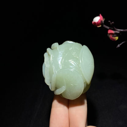 和田山料且末蓝八方来财手把件（112.0g）