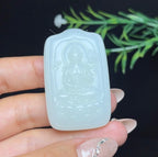 和田玉羊脂白玉持莲观音（36.0g）