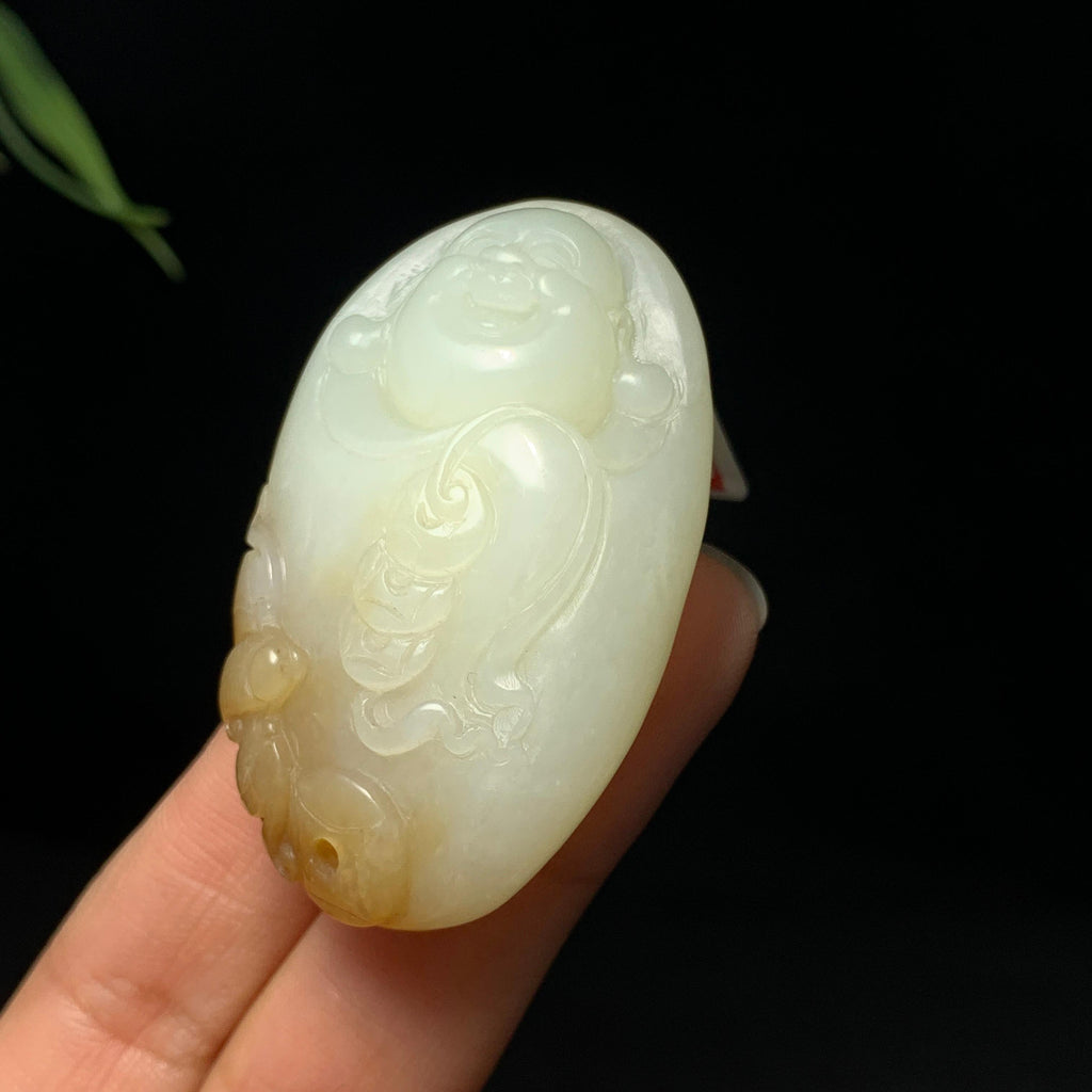 高品质和田糖白玉佛公挂件（41.7g）