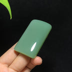 顶级碧玉粉青猫眼平安无事牌挂件（64.2g）