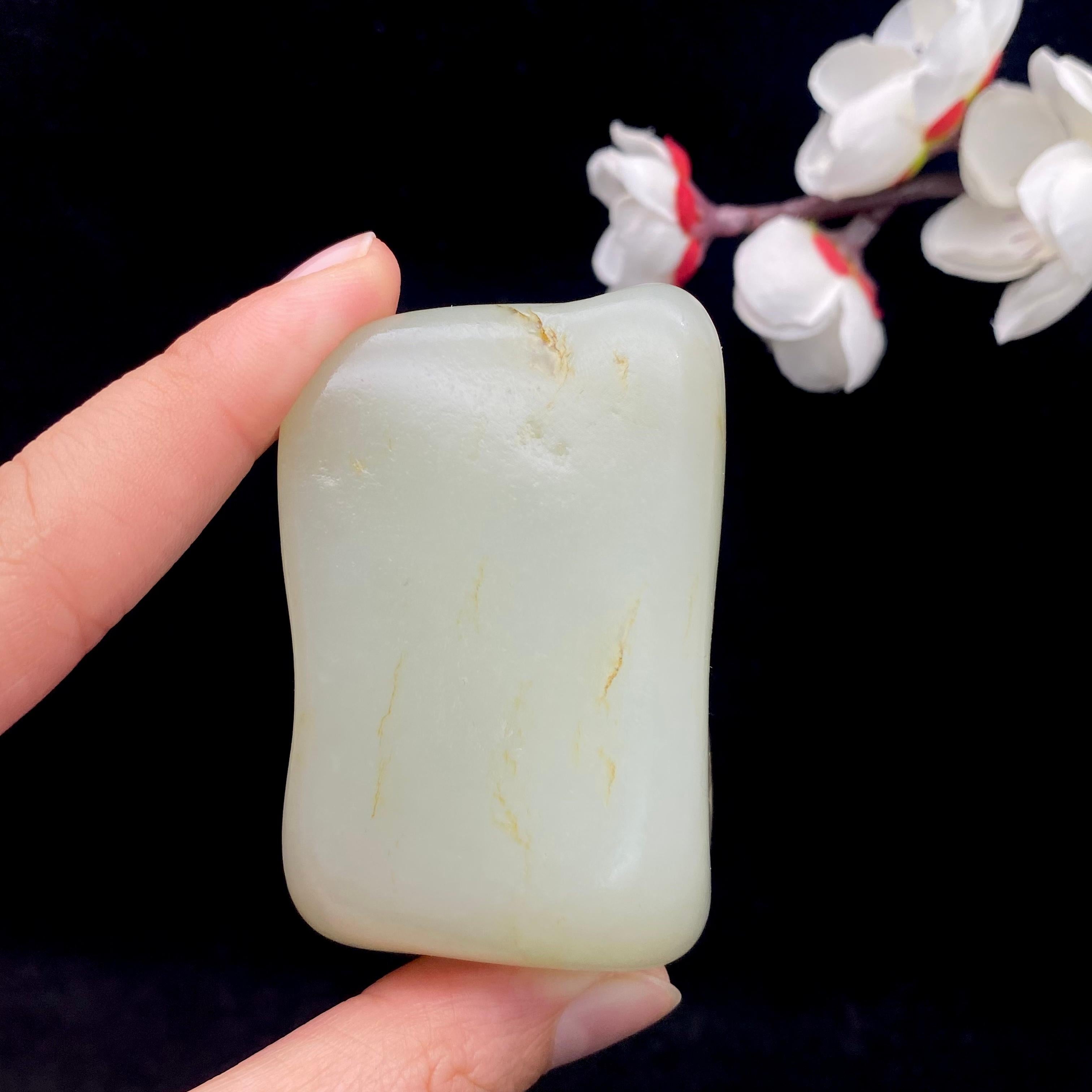 中国古美術品　清の時代　和田青白玉 砡　水滴　水盂 蘇工　349g 中国古美術品 清の時代 和田青白玉 砡 水滴 水盂 蘇工 349g
