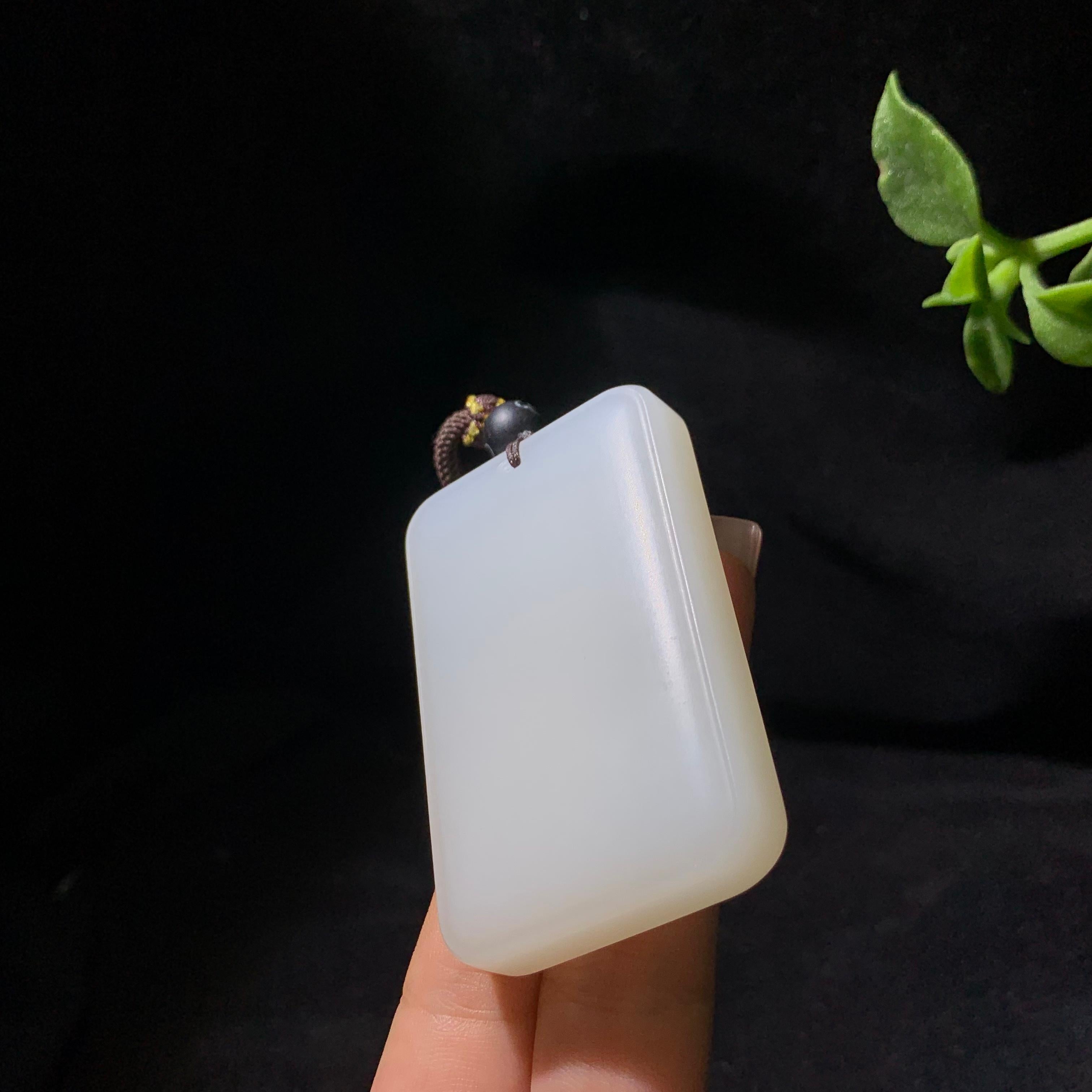 和田羊脂白玉平安无事牌（71.6g）