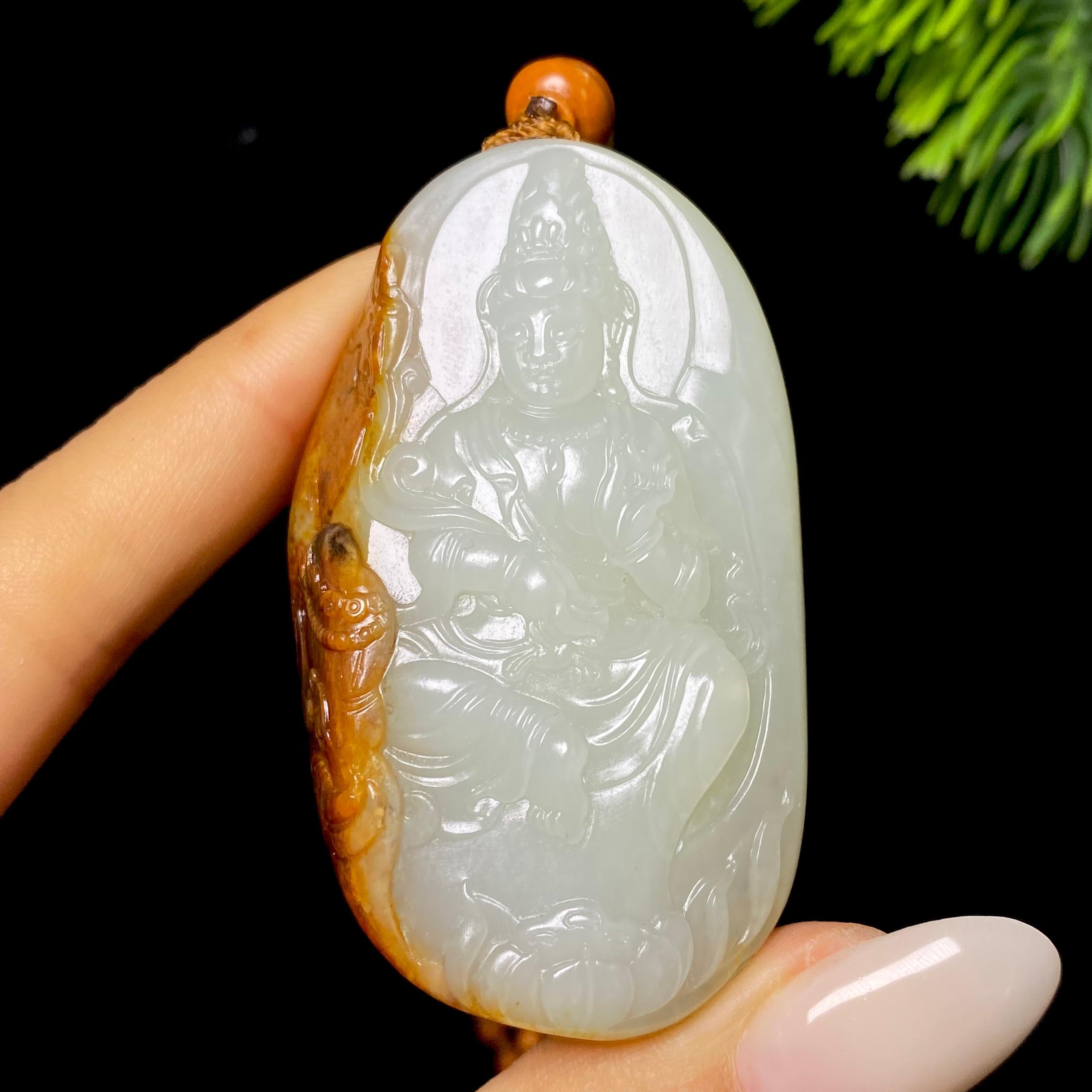 和田玉籽料普贤菩萨（60.8g）