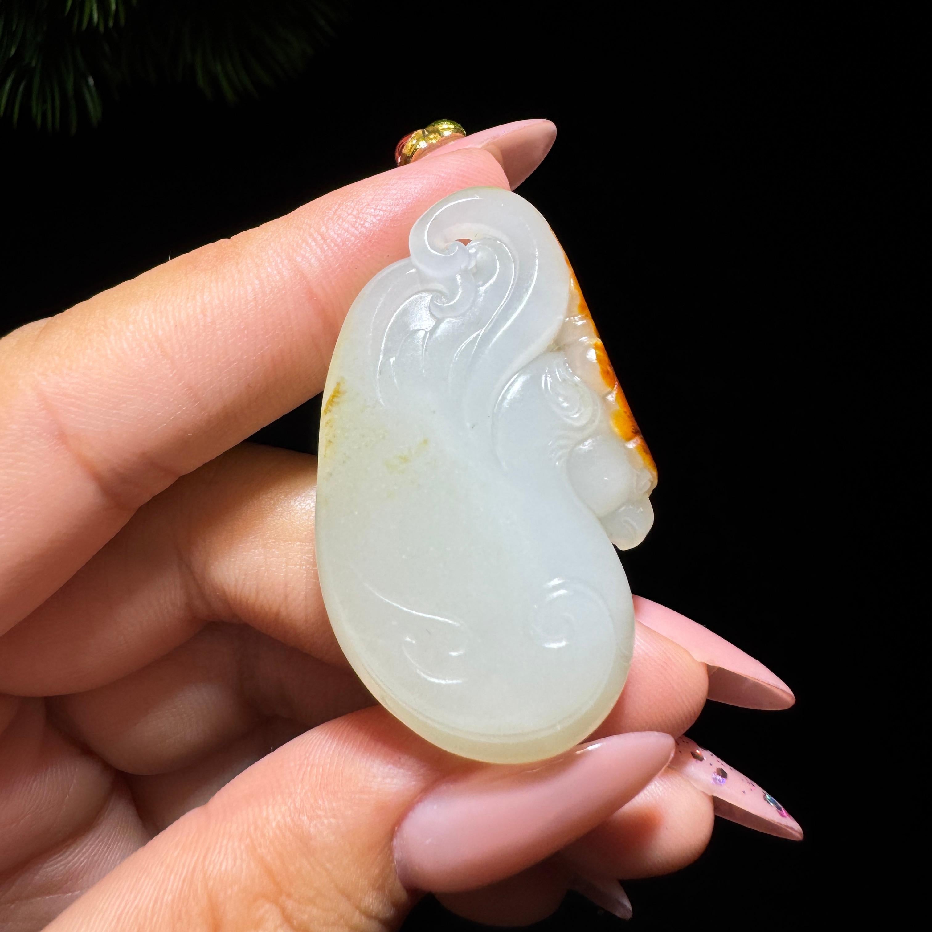 和田玉籽料红皮仿古凤（19.0g）