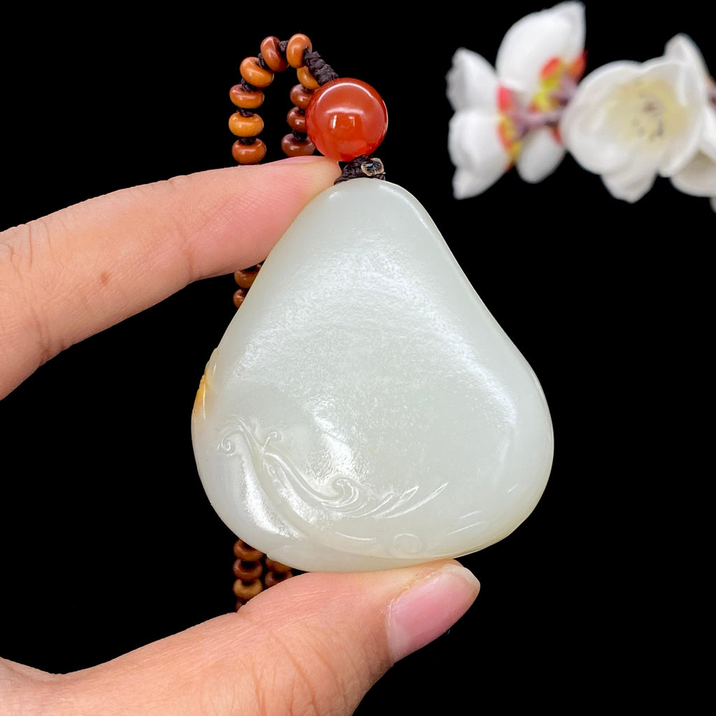 和田玉白玉籽料【坐观音】挂件（67.3g）