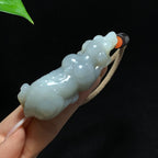 和田籽料洒金皮青花旺财手把件（78.8g）