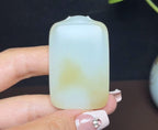 新疆和田玉且末糖羊脂玉平安无事牌（28.5g）