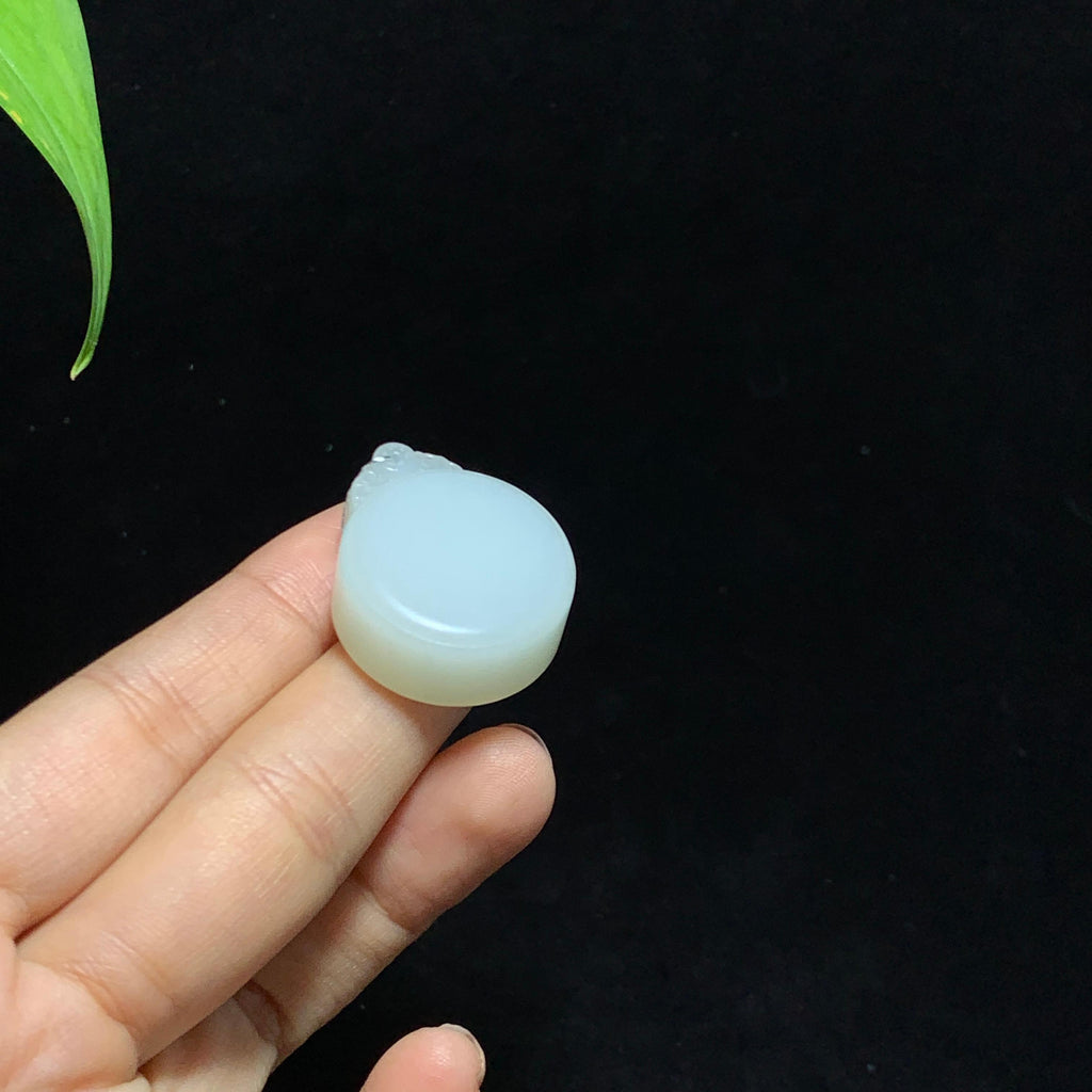 和田山料白玉无事牌圆牌挂件（19.0g）