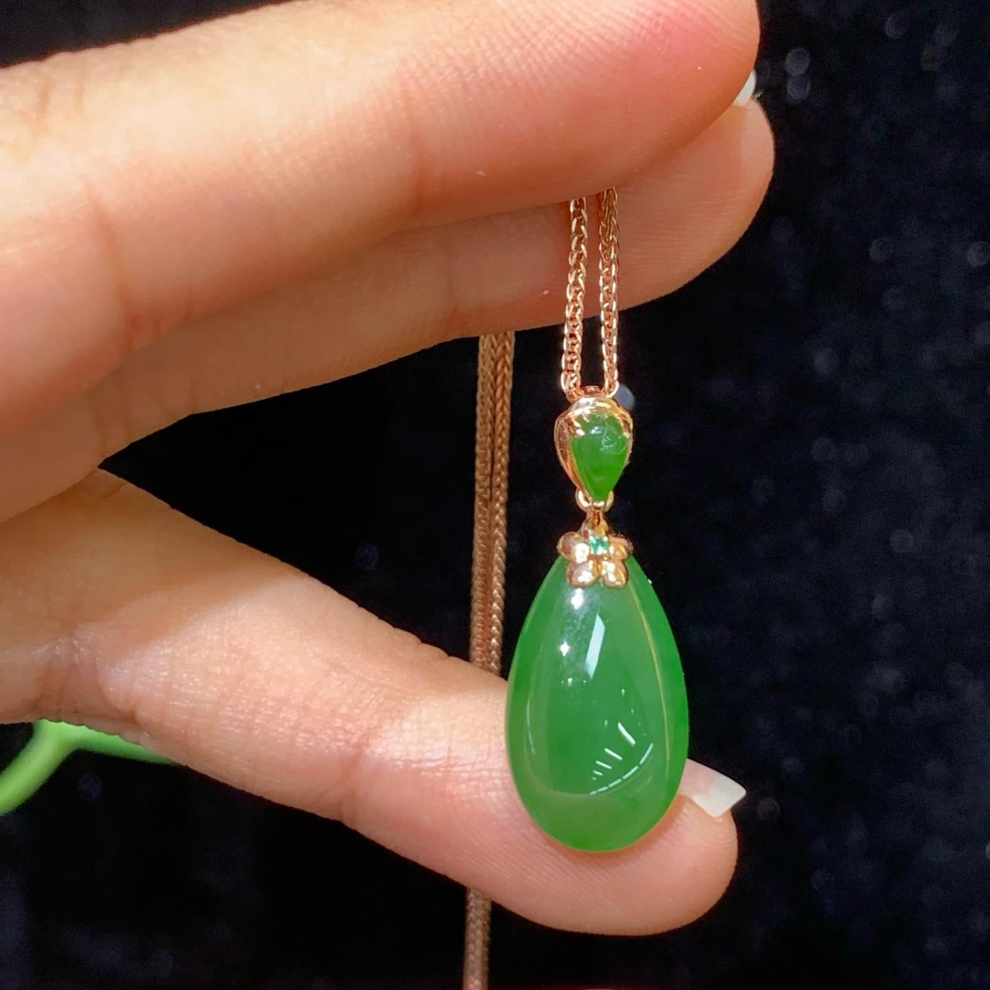 碧玉18k金吊坠01023209（2.0g）