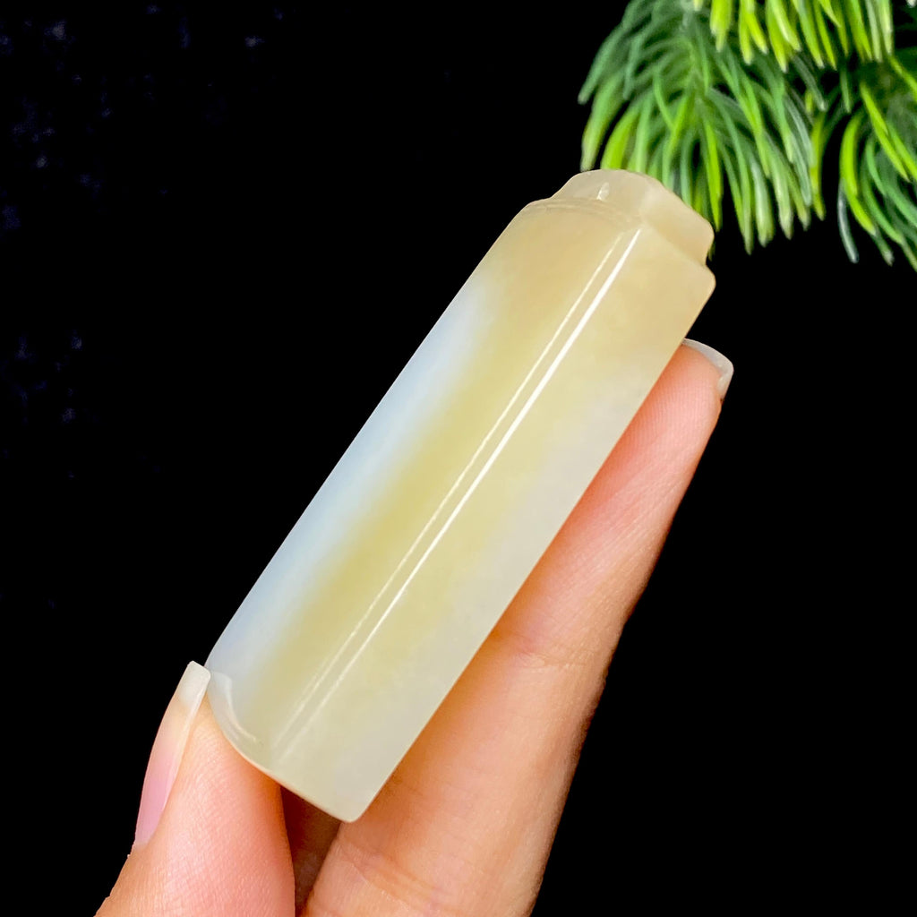 和田玉糖白无事牌（34.8g）