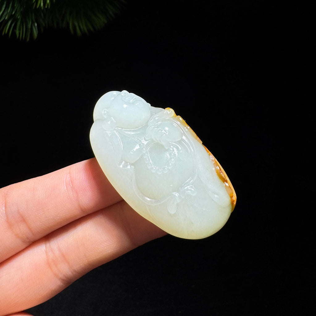 和田玉籽料红皮佛公（34.0g）