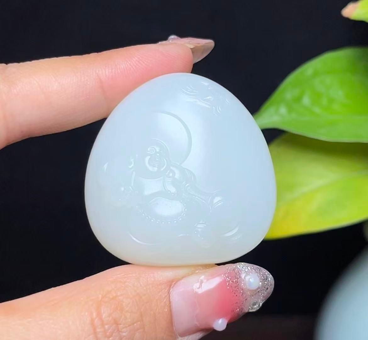 和田白玉 寿老人 唐物 清朝 羊脂玉 最高ランク 羊脂白玉 寿老人 SC1002 | 和田玉・天珠販売