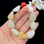 和田玉洒金皮籽料【精品手串】（70.9g）