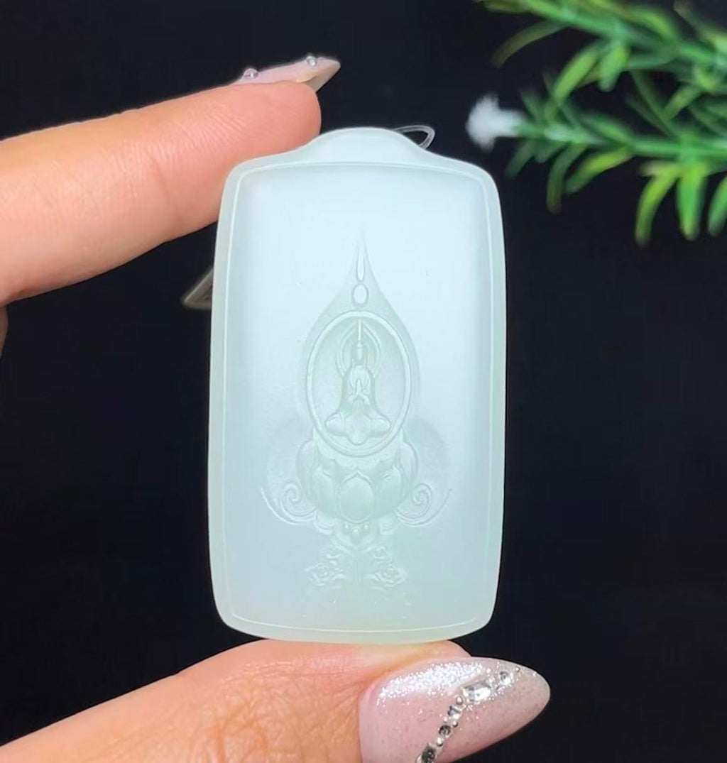 和田白玉莲花无相佛平安无事牌（31.5g）