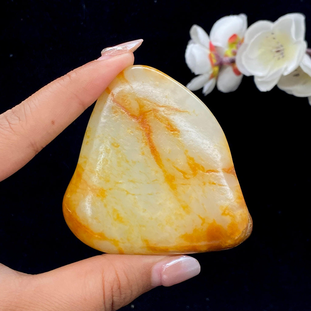 和田玉洒金皮籽料手把件（129.2g）