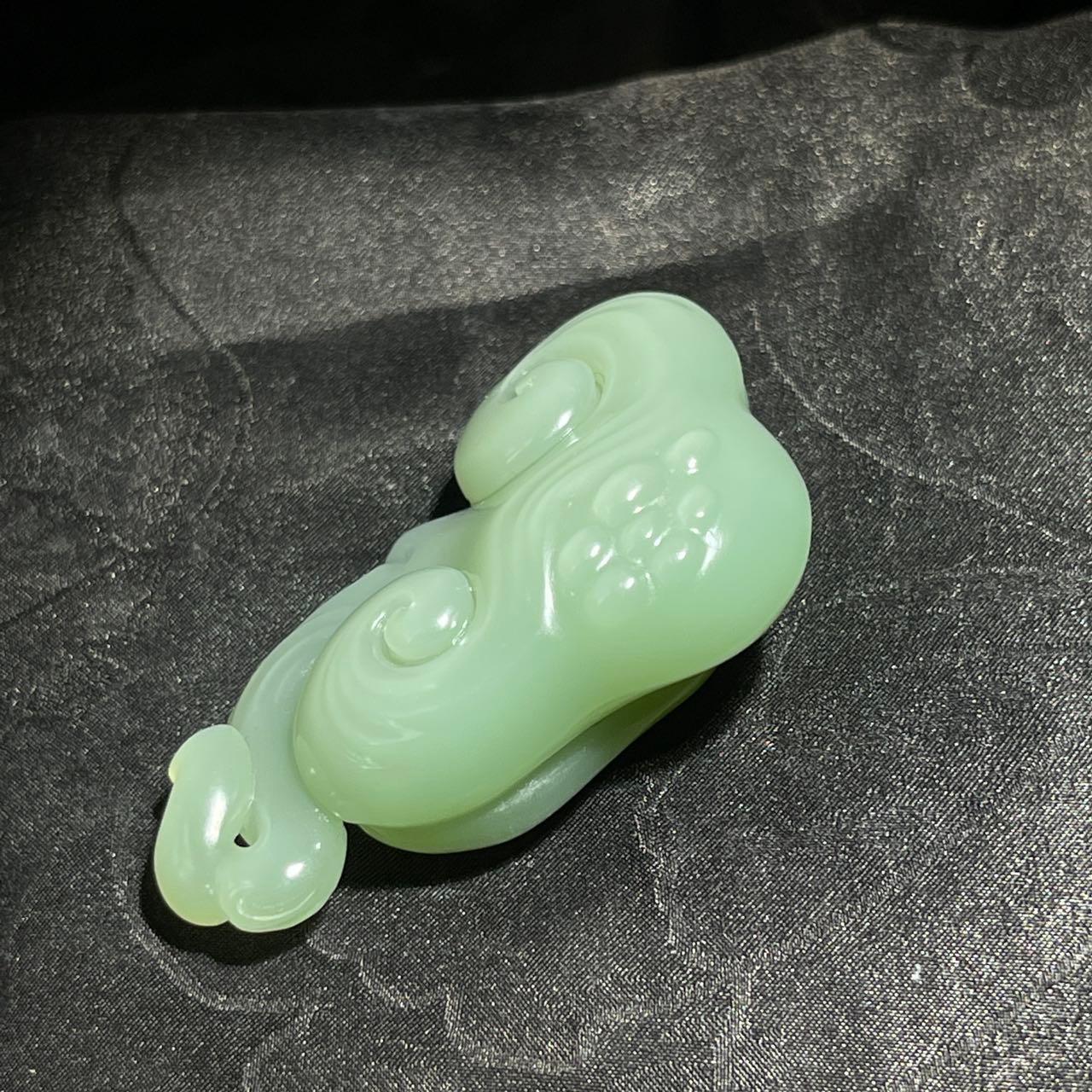 和田玉碧玉粉青如意（36.8g）