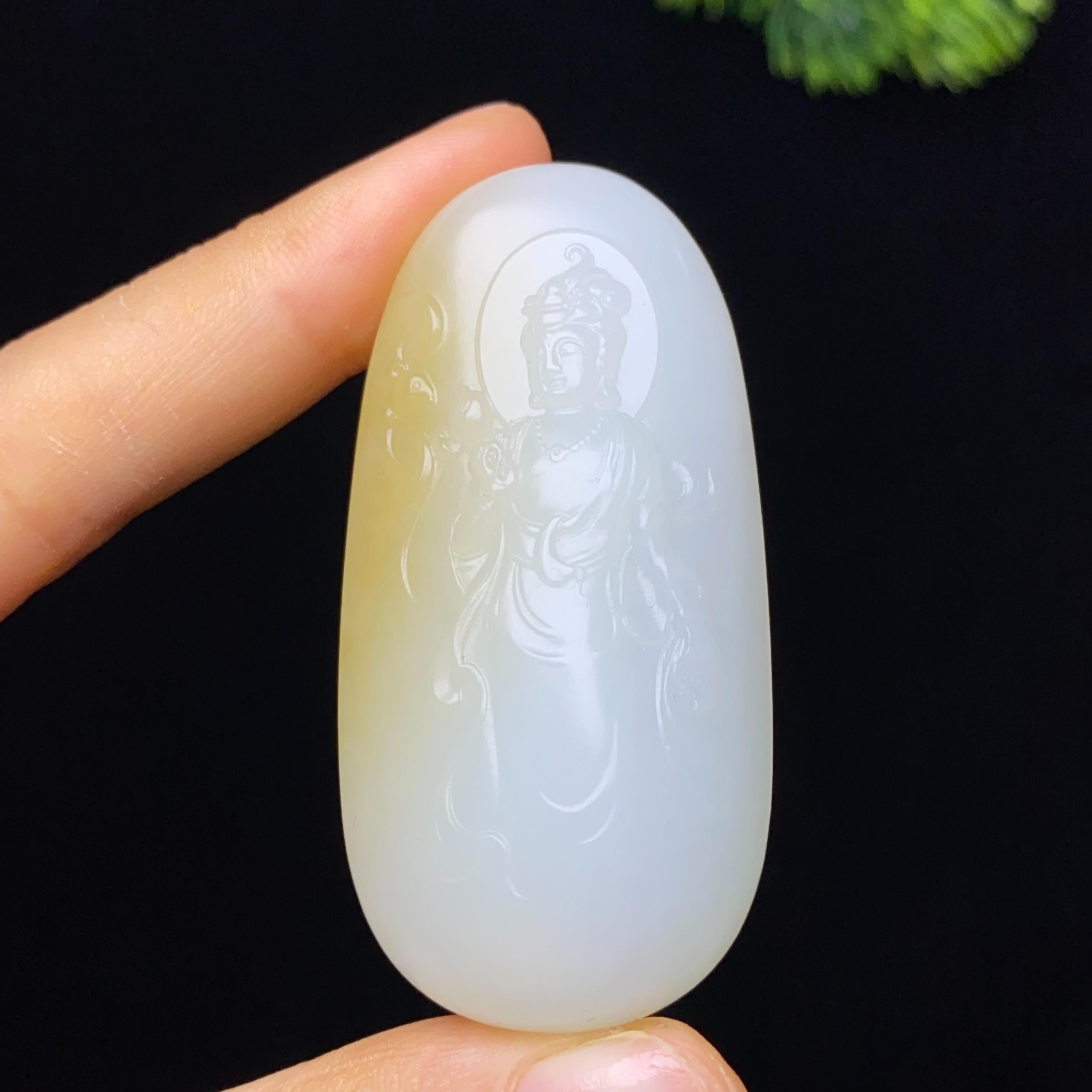 和田玉糖白观音（32.0g）