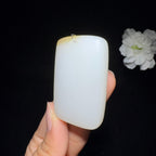 和田玉糖白平安无事牌（45.9g）